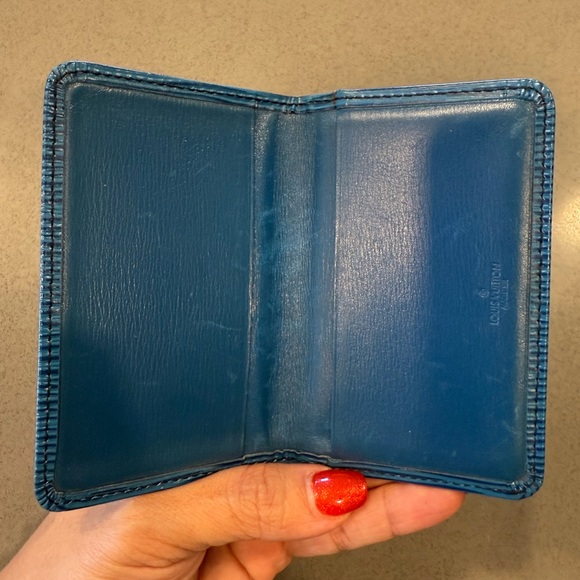 Louis Vuitton Blue Epi Leather Porte Cartes Card Holder Wallet Case - Picture 2 of 5